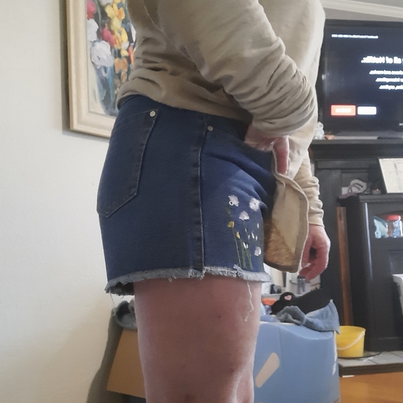 POL updated photos  embroidery design denim shorts - Picture 5 of 9